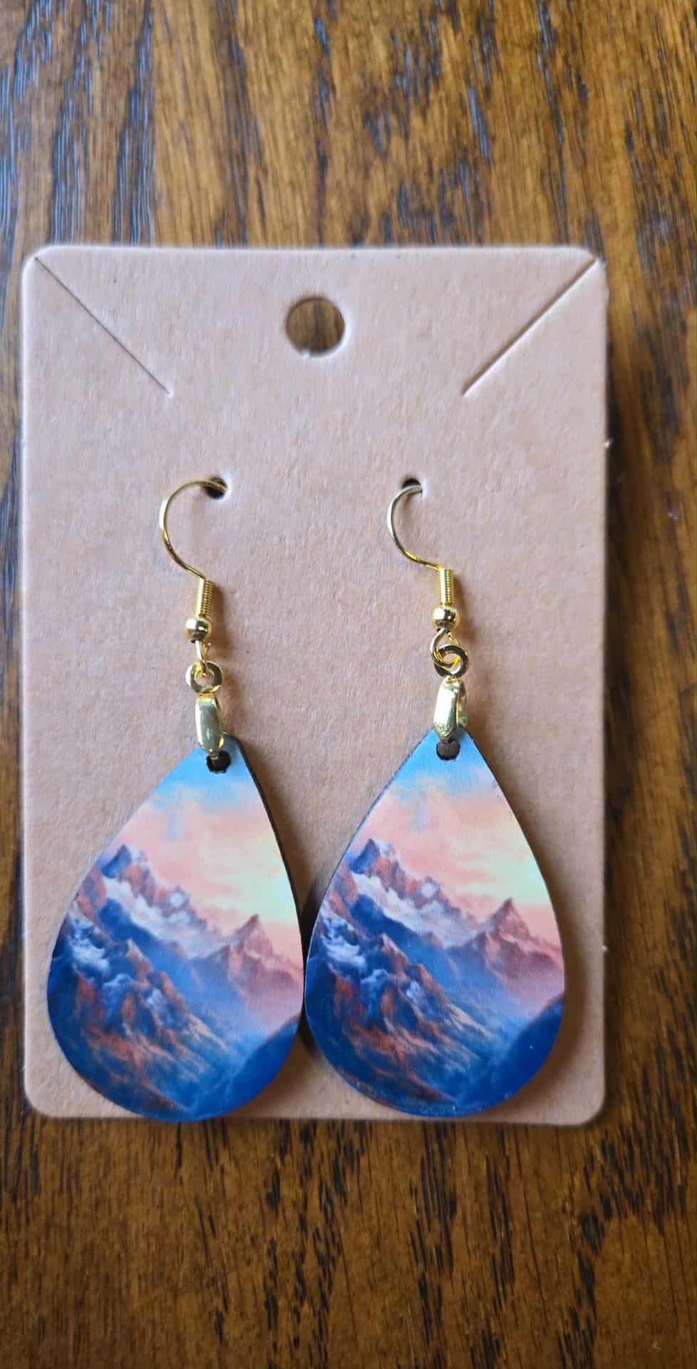 Sky Views Design Tear Drop Earrings