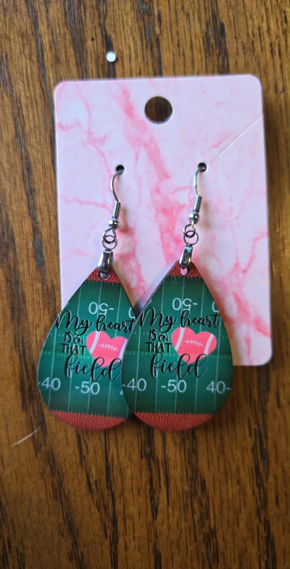 Football Themed Tear Drop Earrings