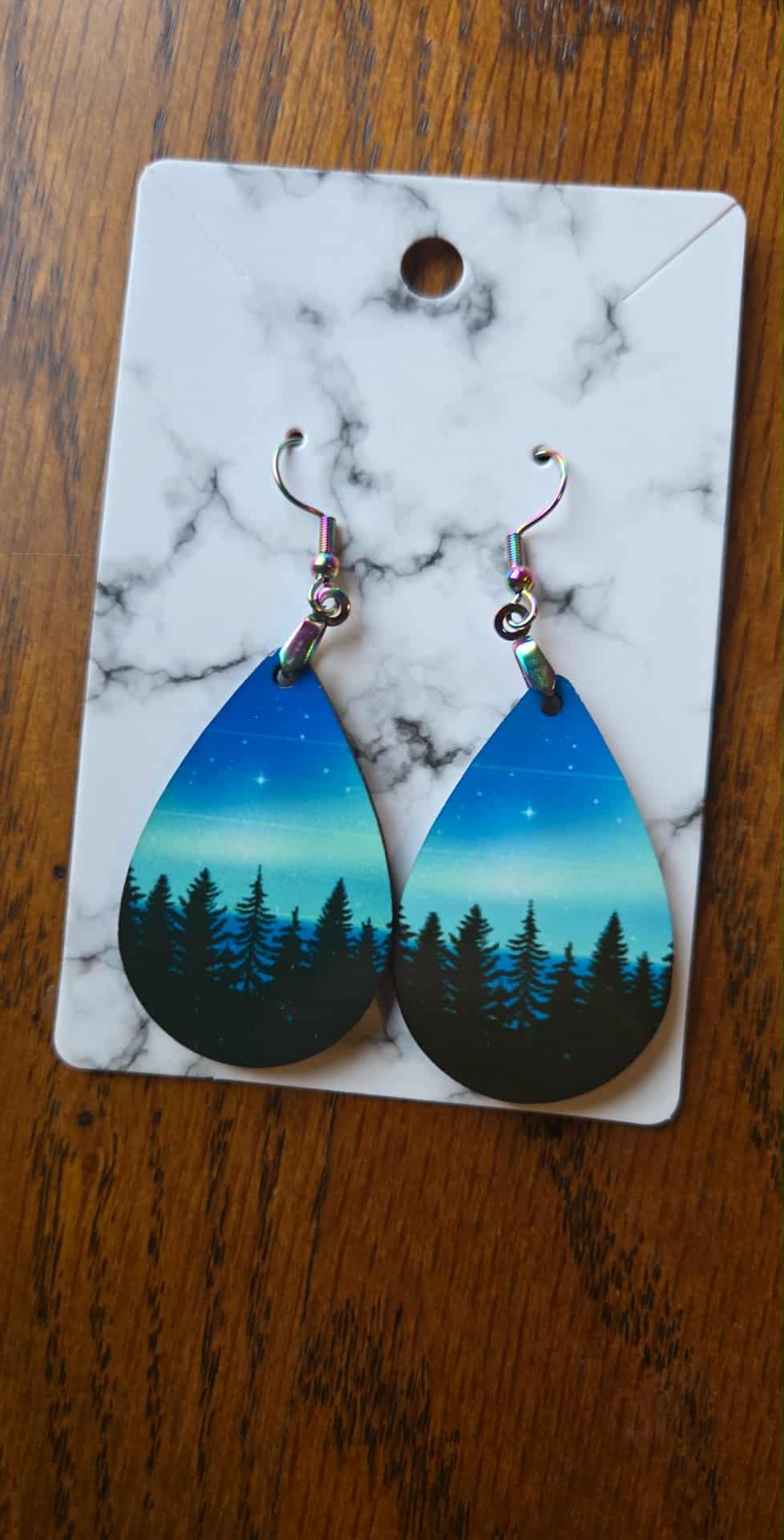 Sky Views Design Tear Drop Earrings