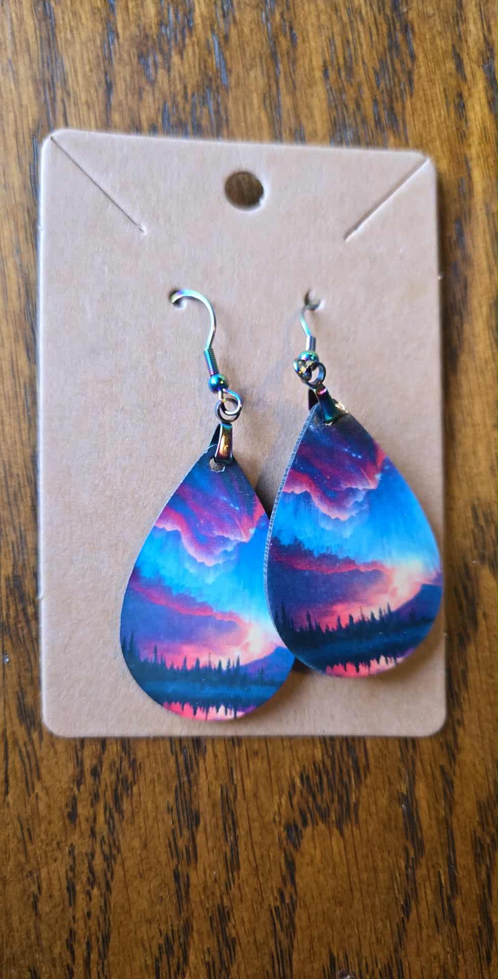 Sky Views Design Tear Drop Earrings