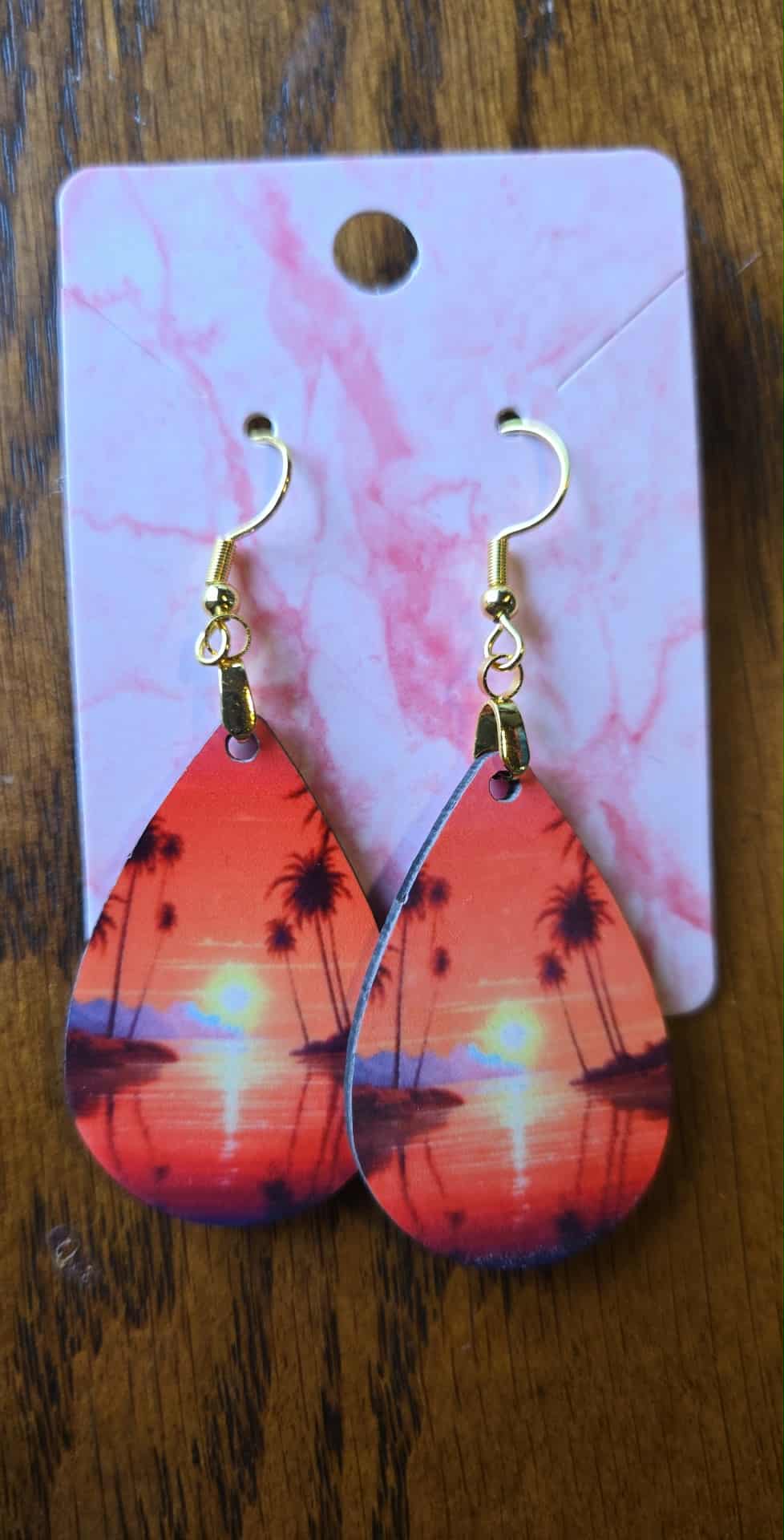 Sky Views Design Tear Drop Earrings