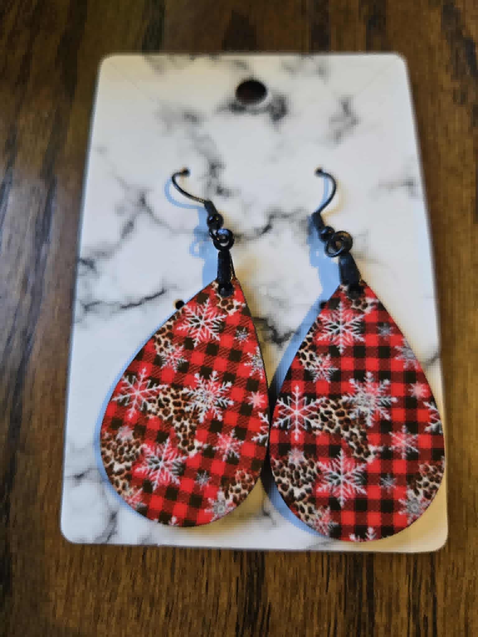 Christmas Designs Tear Drop Earrings