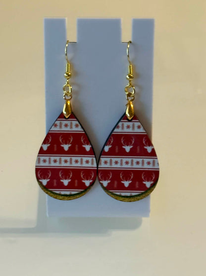 Christmas Designs Tear Drop Earrings