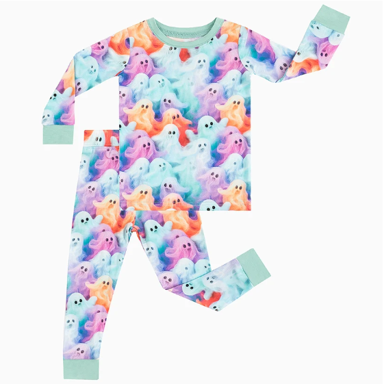 Halloween Rainbow Ghost Bamboo Long Sleeve Pajama Set