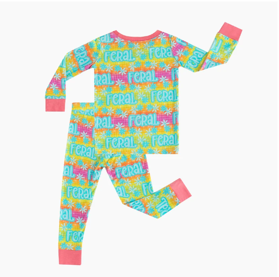 Color Feral print Bamboo Long Sleeve Pajama Set