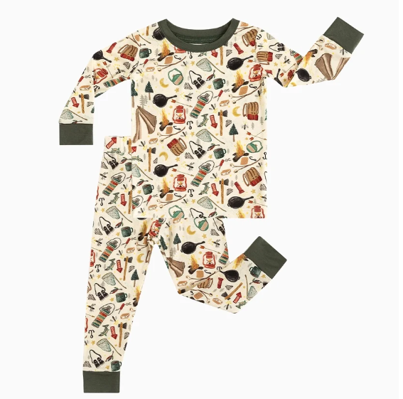 Outdoor Camping Print Bamboo Zipper