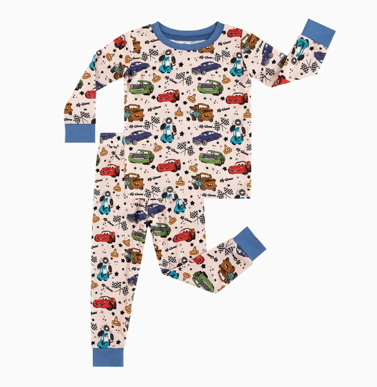 Cartoon Car Pentacle Kid Bamboo Two-Piece Set