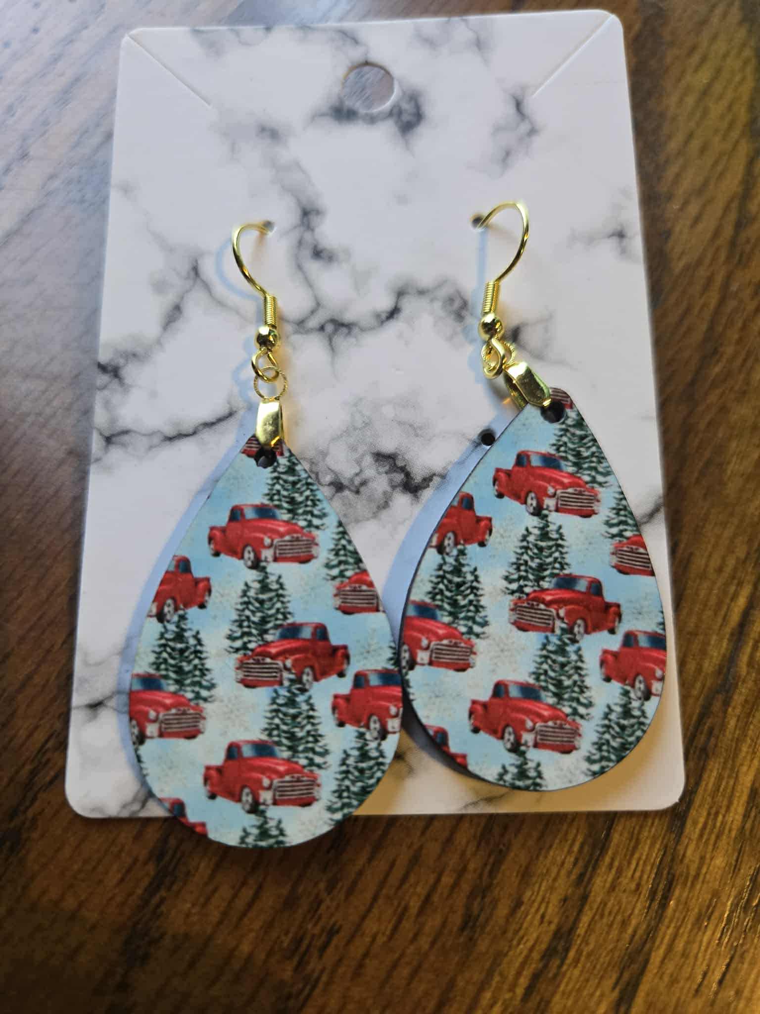 Christmas Designs Tear Drop Earrings