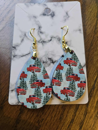 Christmas Designs Tear Drop Earrings