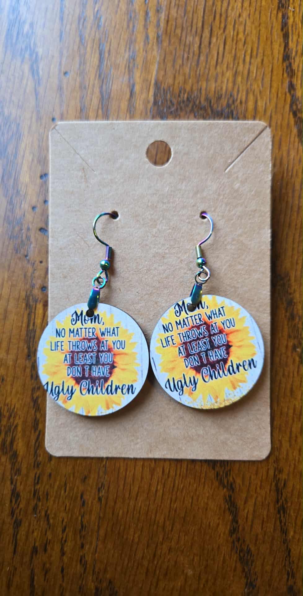 Mom Design Tear Drop Earrings