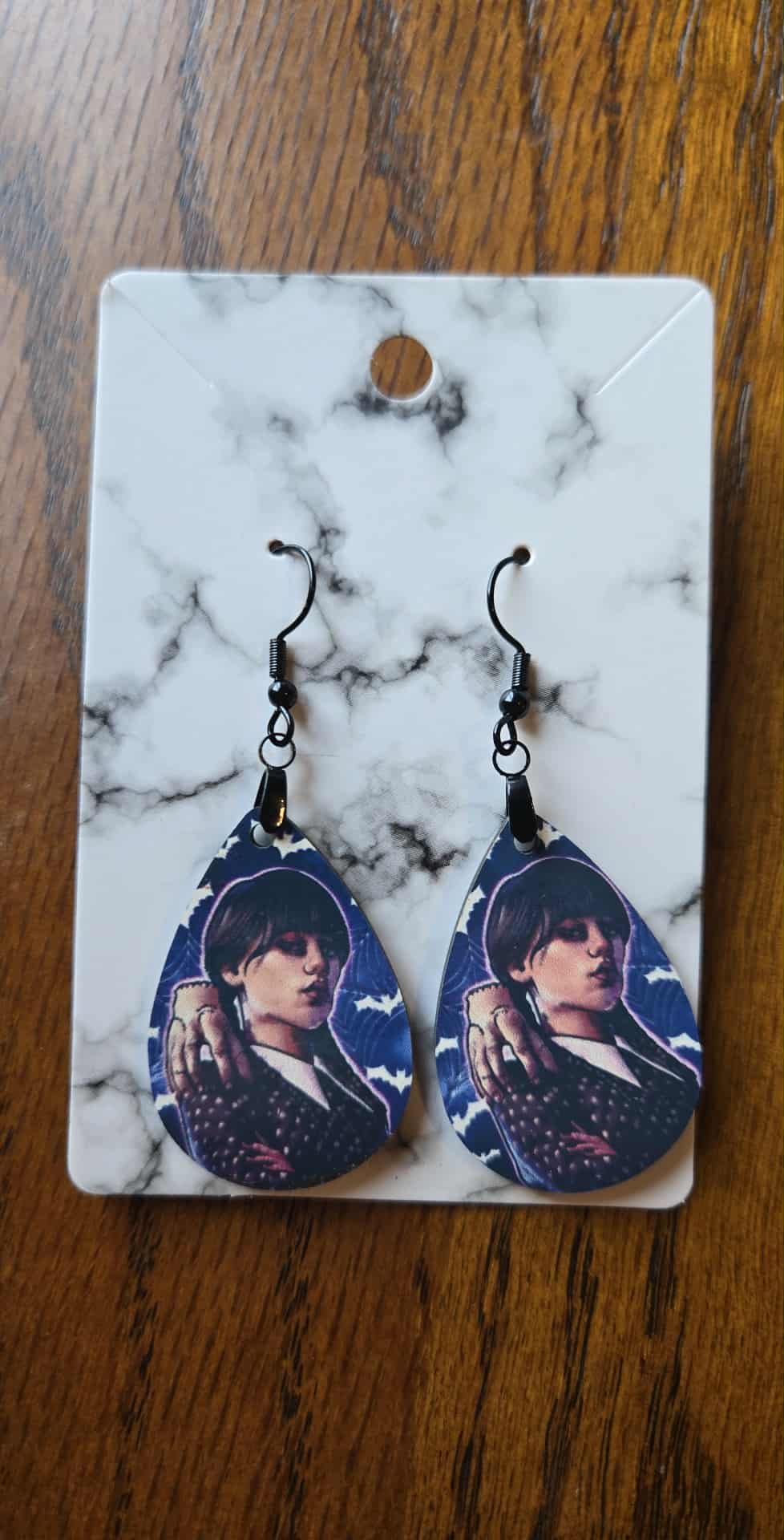 Wednesday TV Tear Drop Earrings