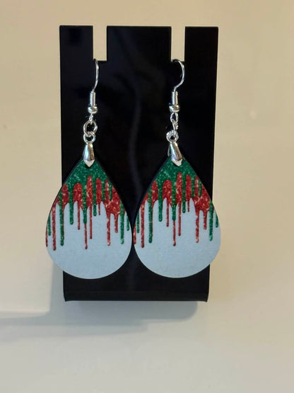 Christmas Designs Tear Drop Earrings