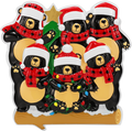 Bear Family in Scarves & Santa Hats Personalized Ornament