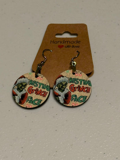 Grinch Tear Drop Earrings