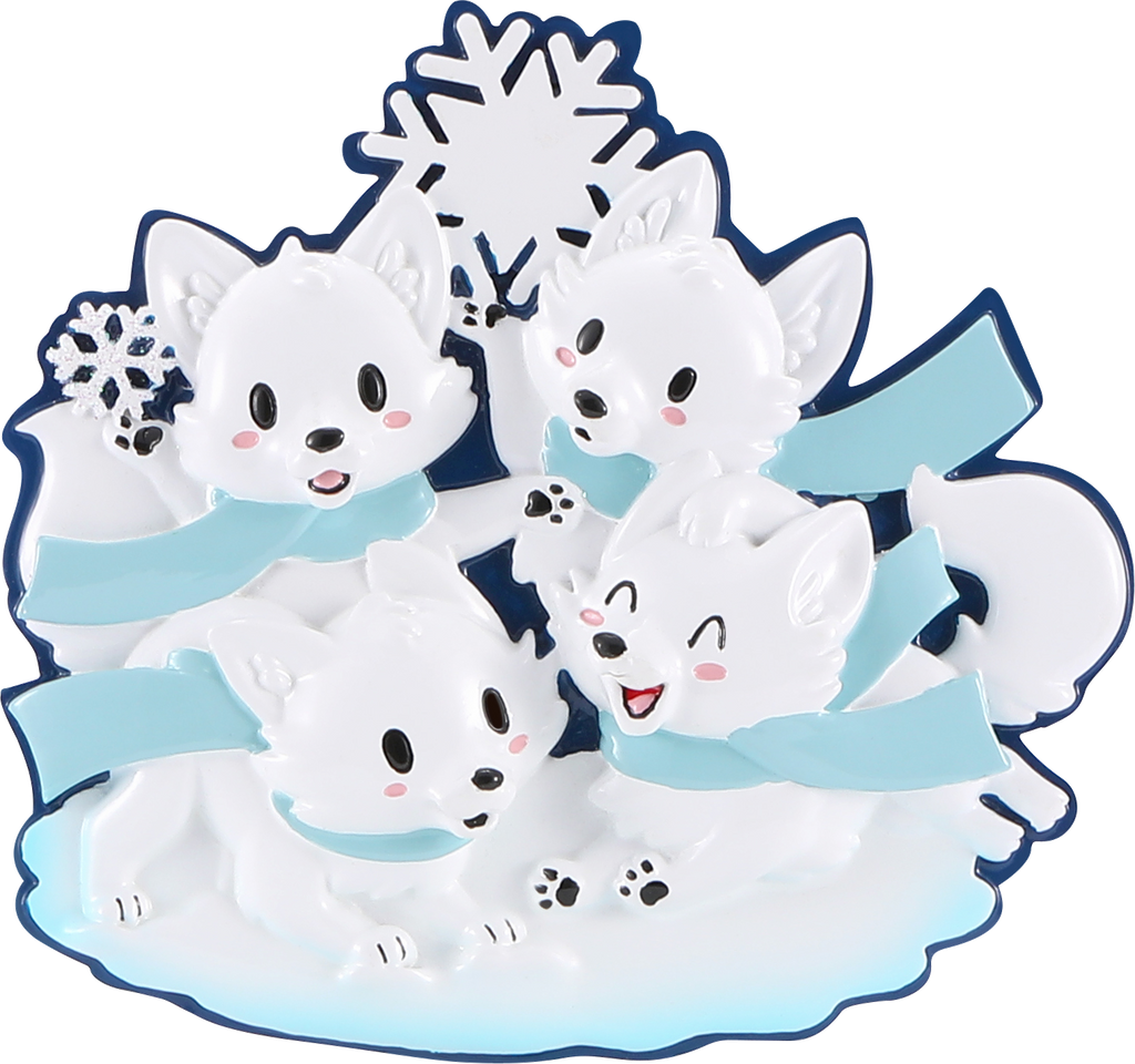 Arctic Fox Family Personalized Ornament