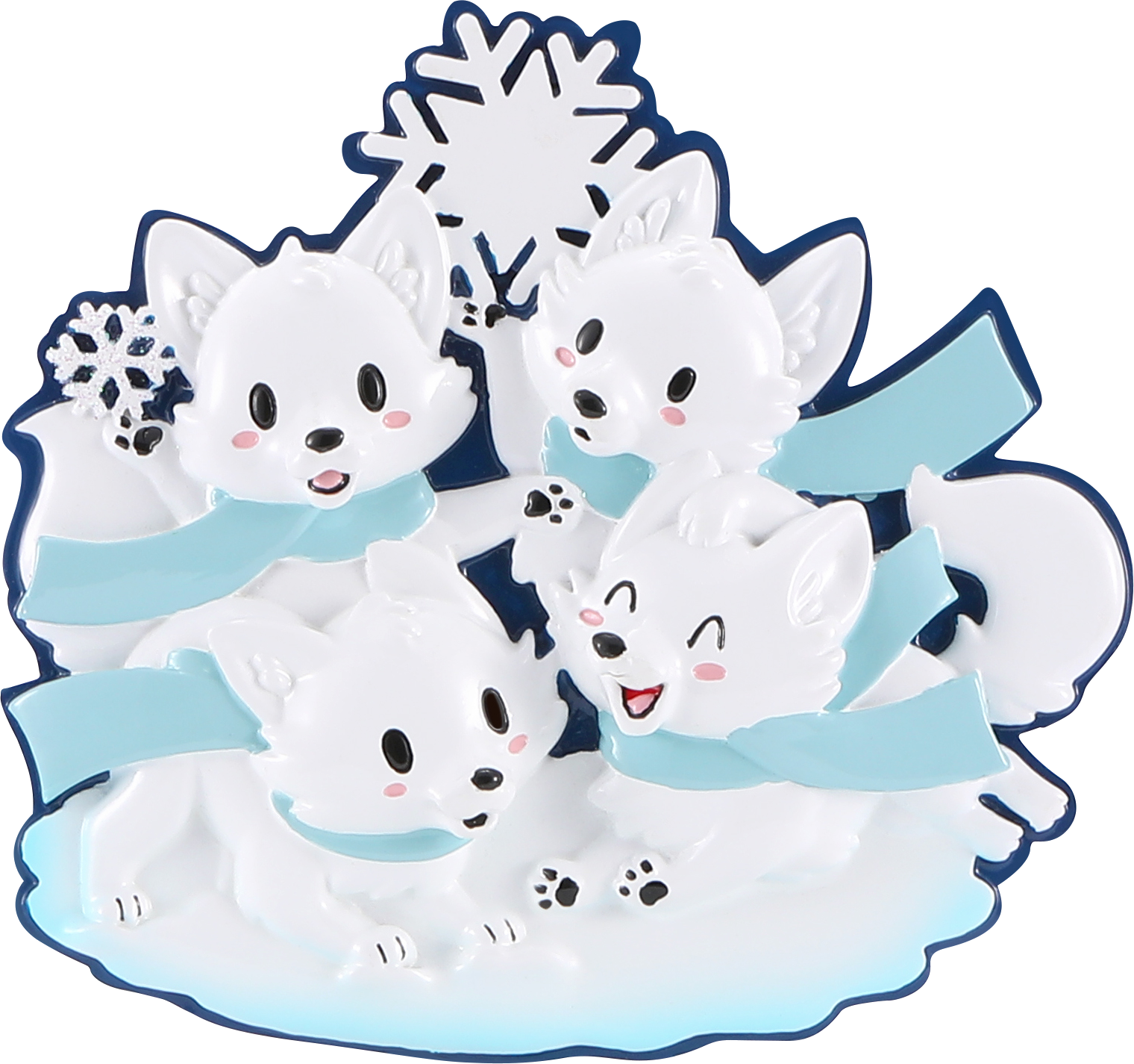 Arctic Fox Family Personalized Ornament