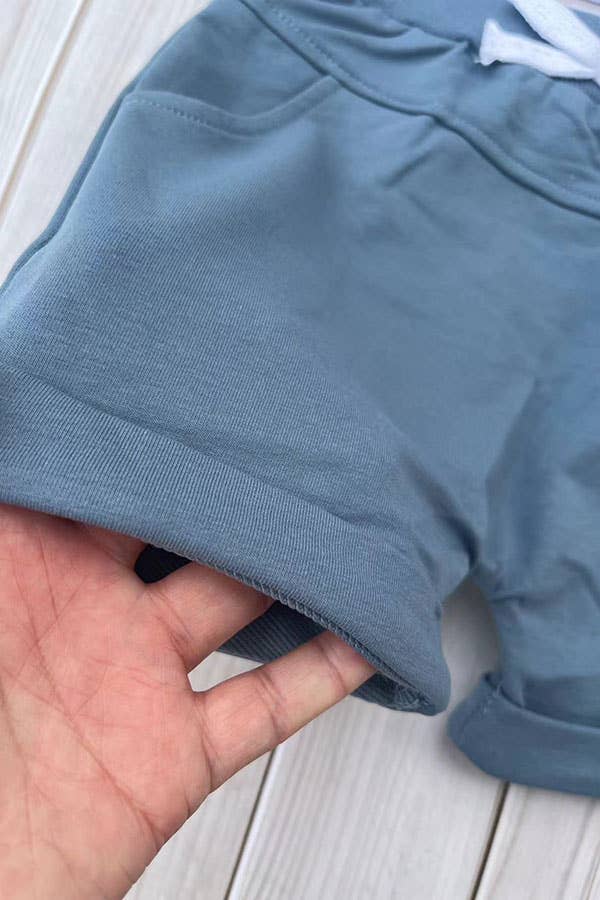Western TRUCKS top blue shorts boy's boutique set