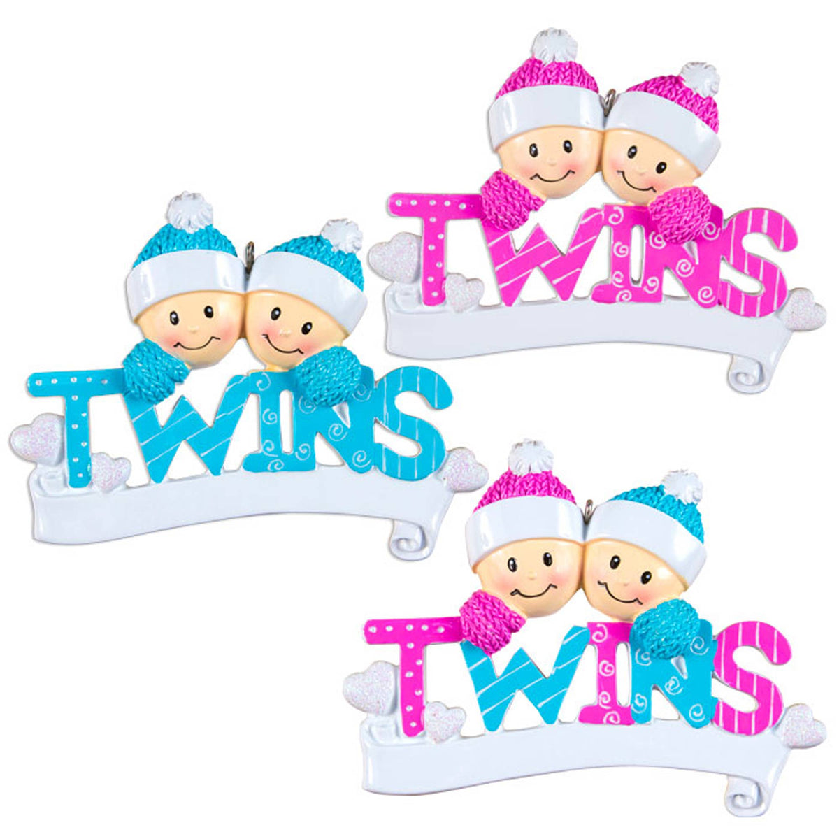 Twin Assortment Personalized Ornament