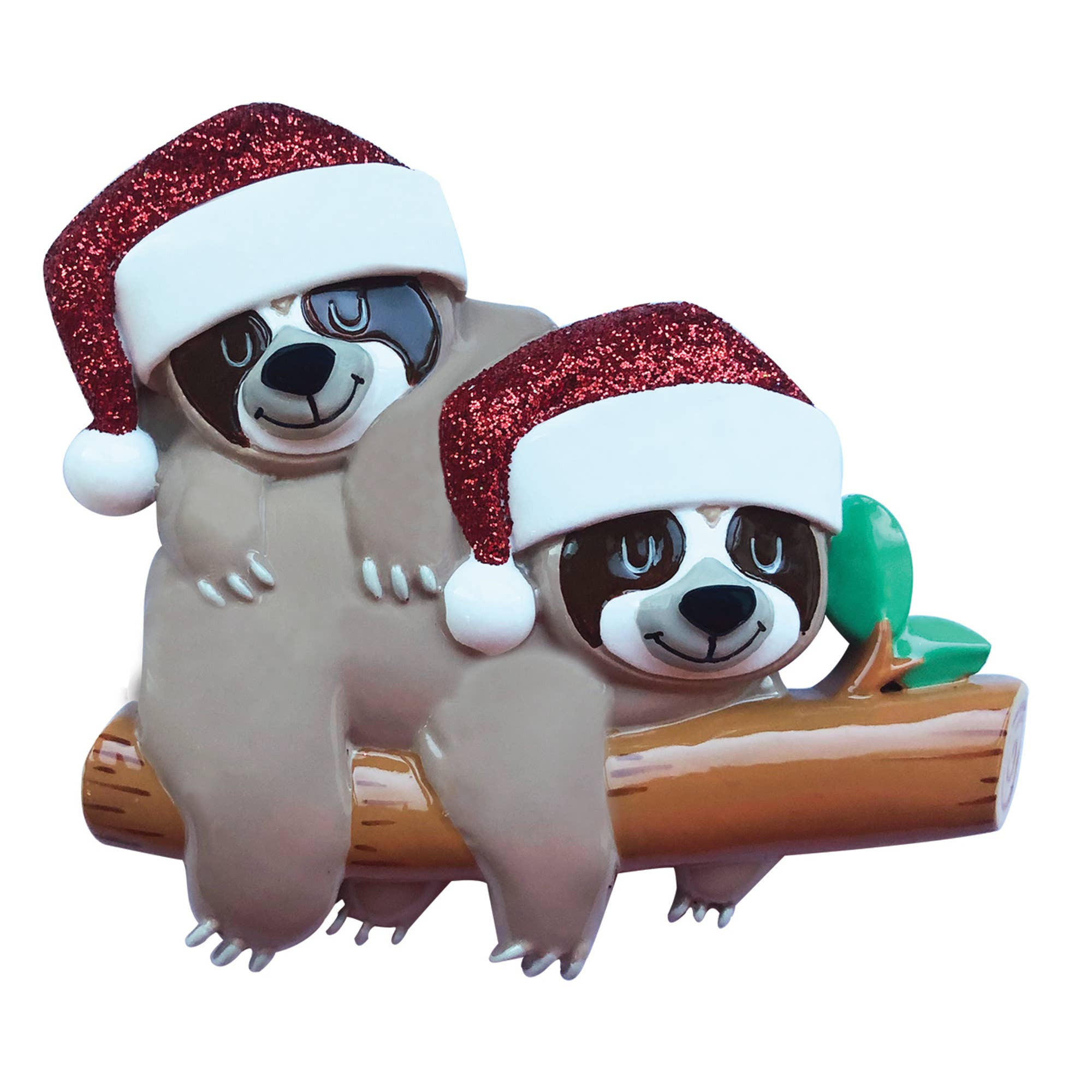 Sloth Family on Tree Branch Personalized Ornament