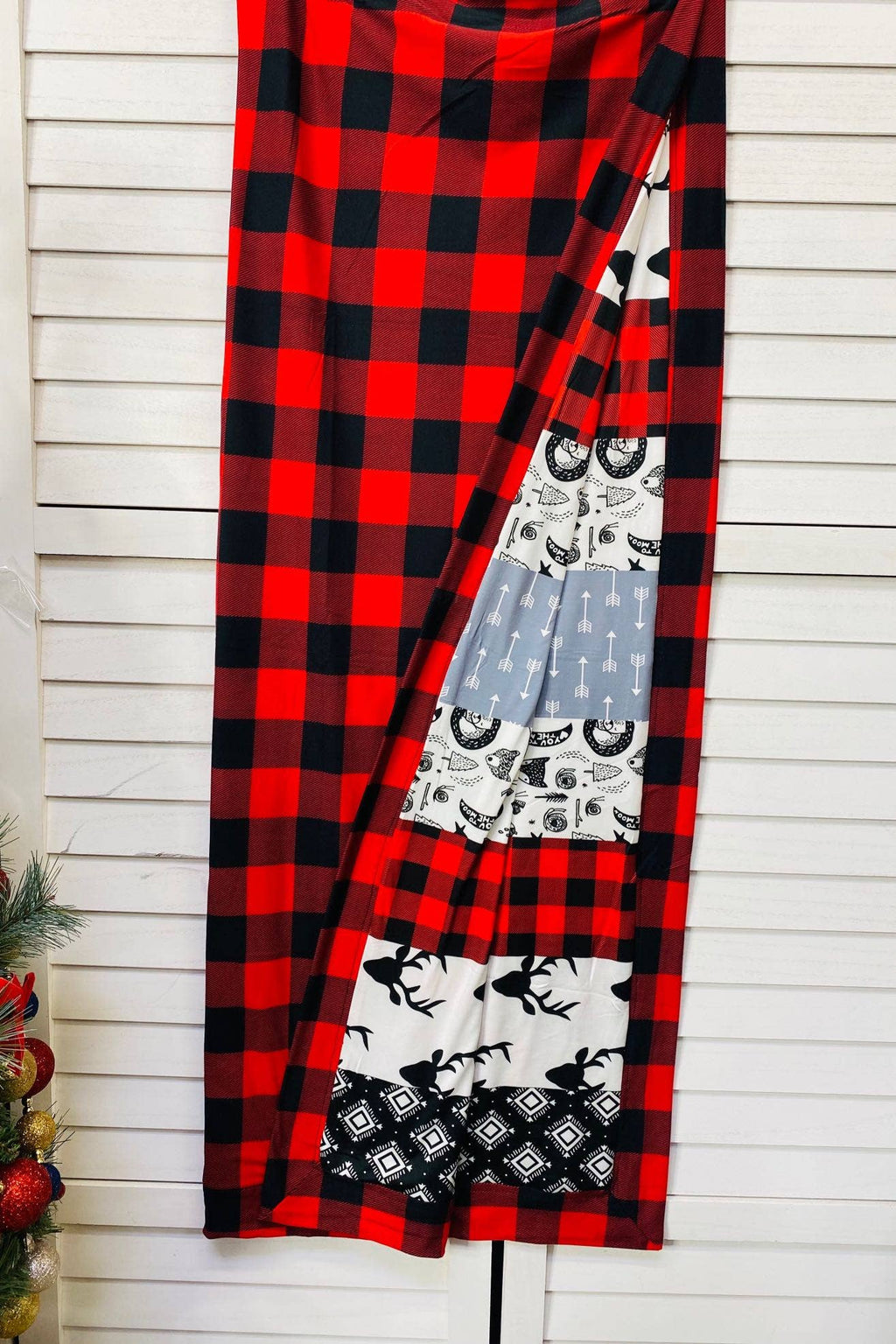 Buffalo plaid multi printed reversible baby banket DLH2606