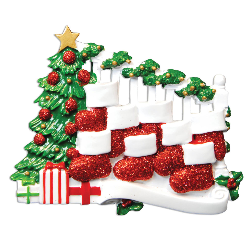 Bannister with Stockings Family Series Table Topper