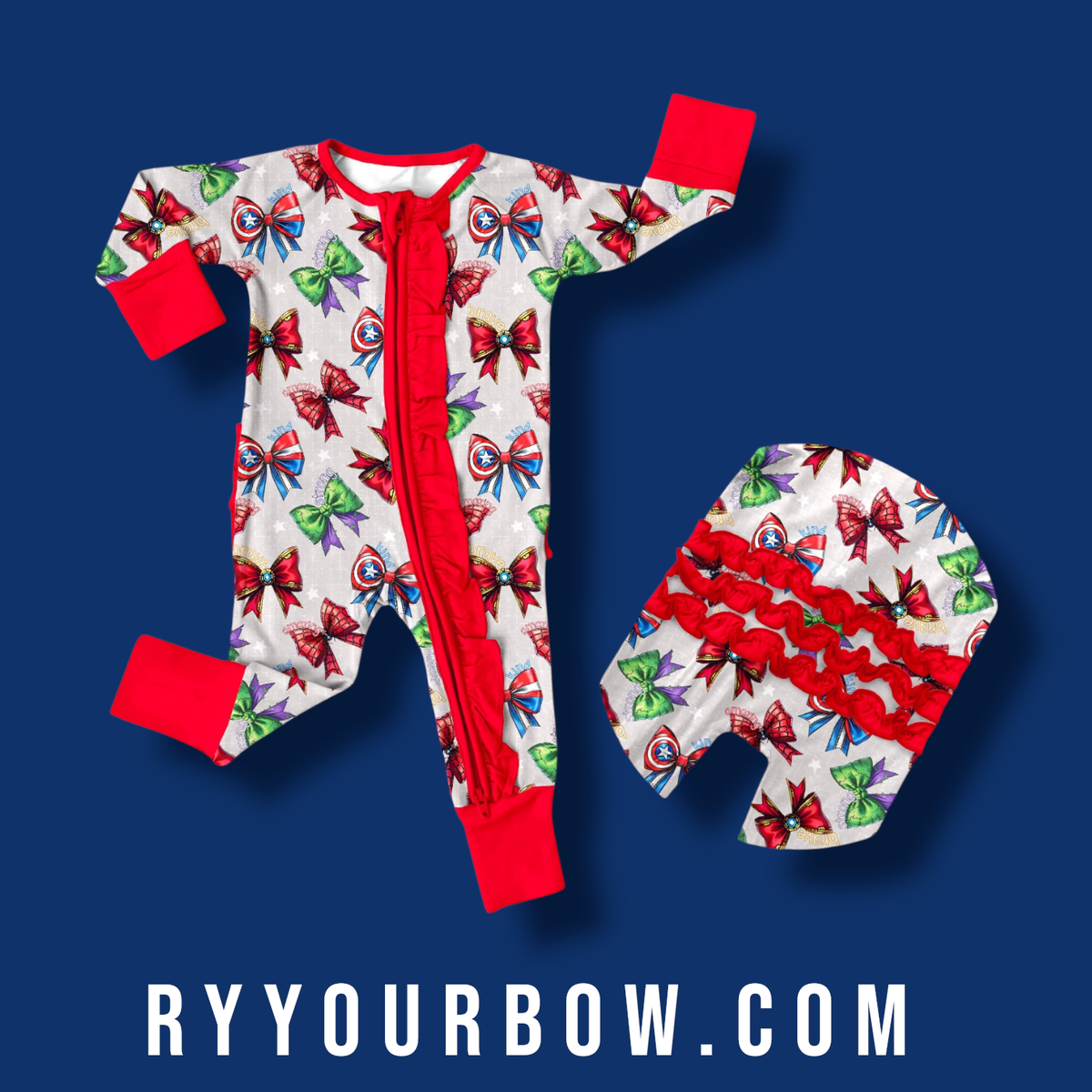 Superheroes Coquette Bows Ruffled Zippy RTS