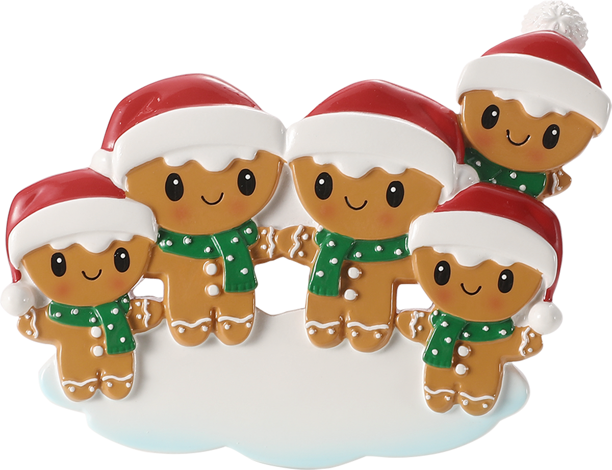 Gingerbread Family Personalized Ornament