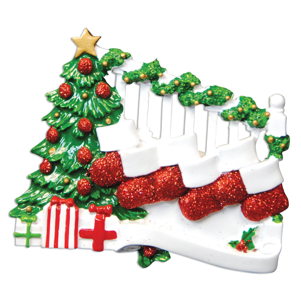 Bannister with Stockings Family Series Table Topper
