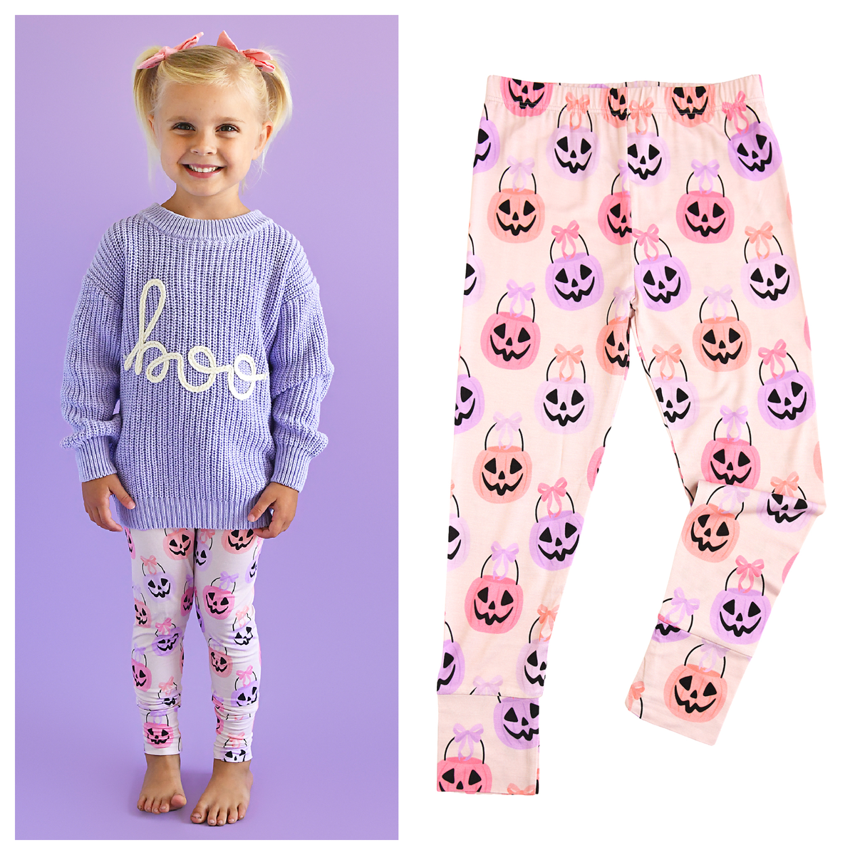 Emmy LEGGINGS Bamboo Halloween Pumpkins Toddler Clothing