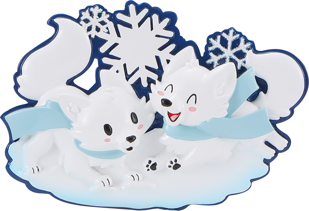 Arctic Fox Family Personalized Ornament