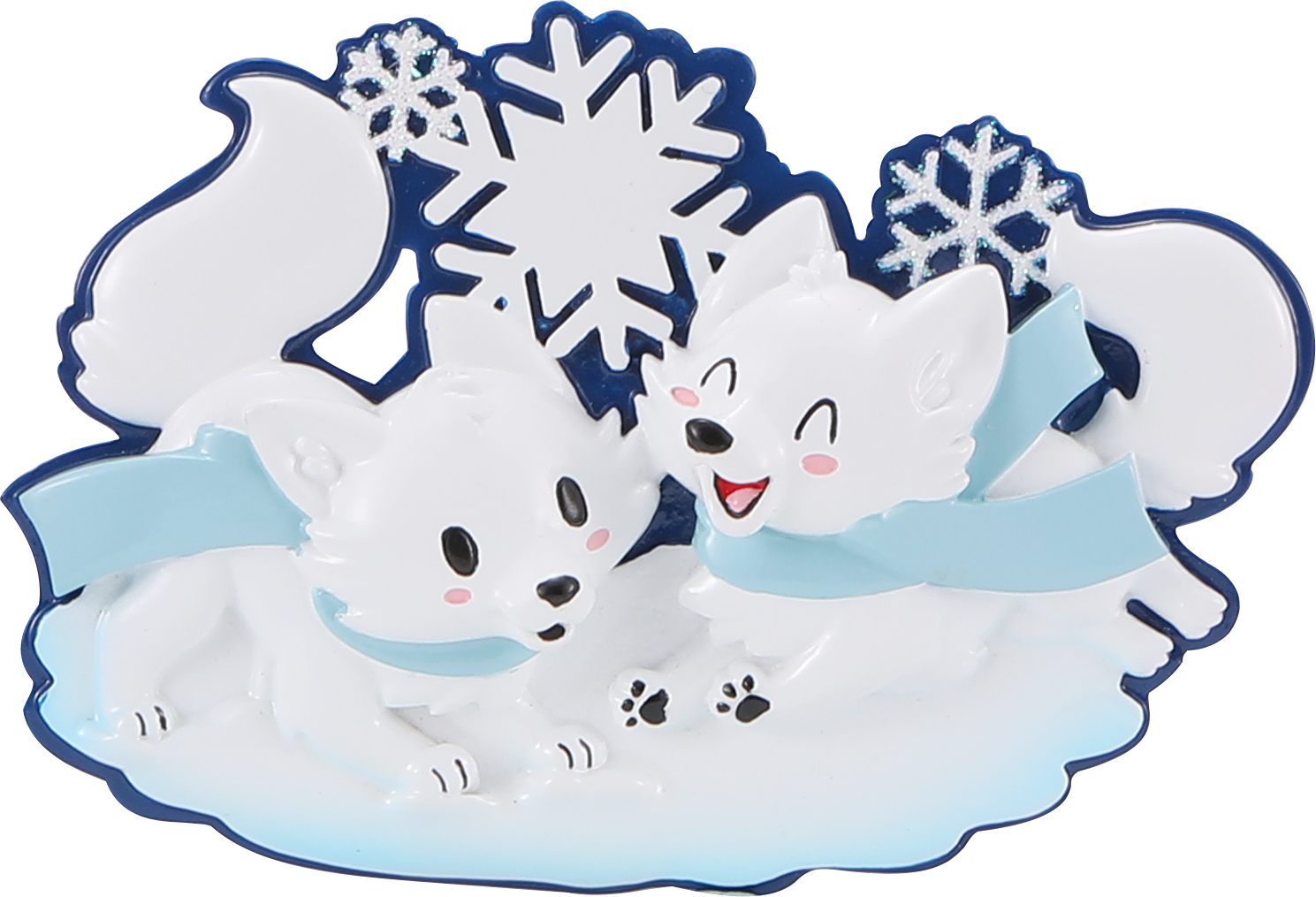Arctic Fox Family Personalized Ornament