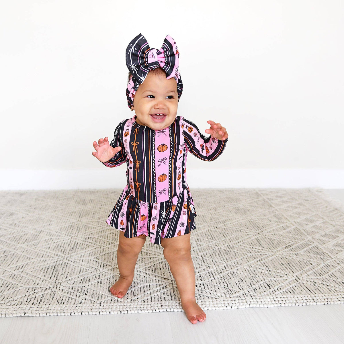 Lydia TUTU Bamboo Halloween Pumpkins Baby Dress Outfit