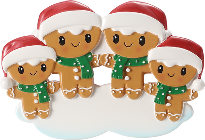 Gingerbread Family Personalized Ornament