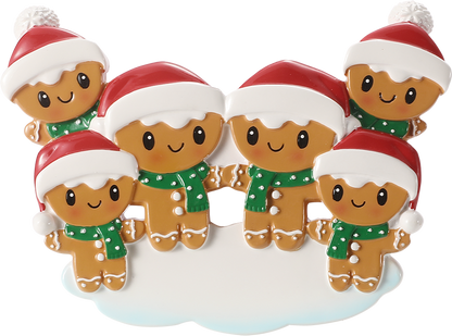 Gingerbread Family Personalized Ornament
