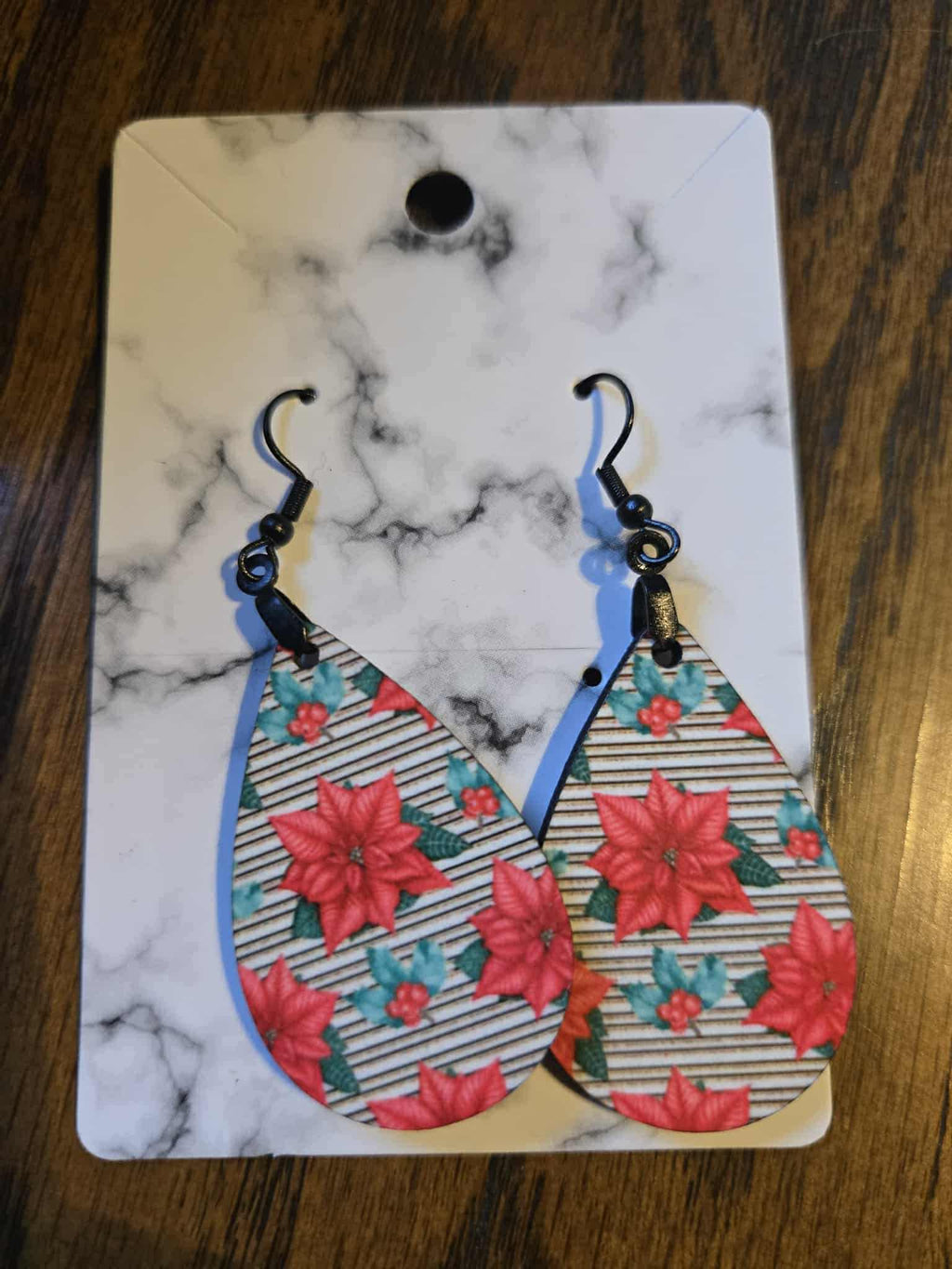 Flower Theme Tear Drop Earrings